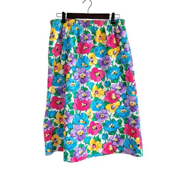 Vintage 80s bright floral skirt from Margaret Smith - Picture 2 of 5